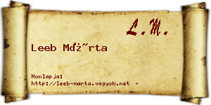 Leeb Márta névjegykártya